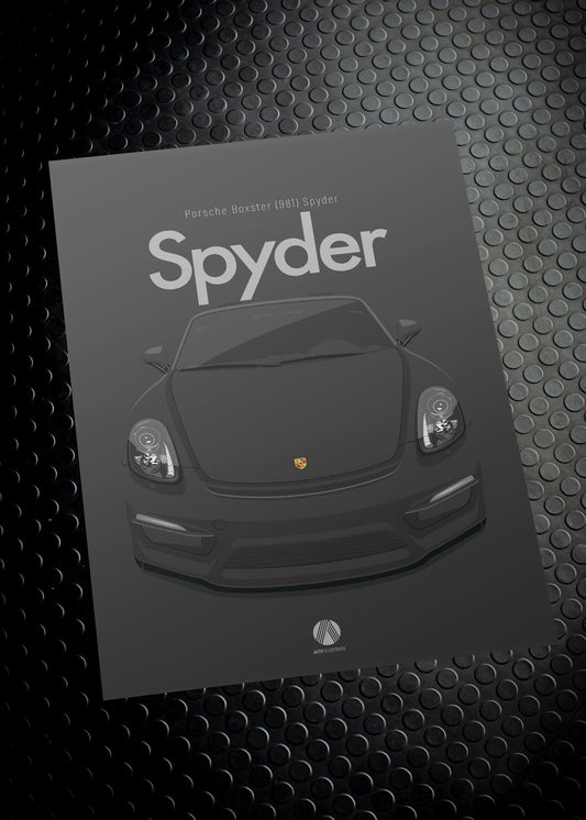 2015 Porsche Boxster (981) Spyder - Black - poster print