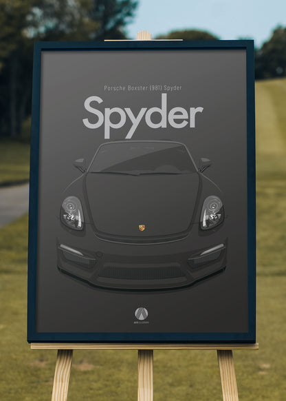 2015 Porsche Boxster (981) Spyder - Black - poster print