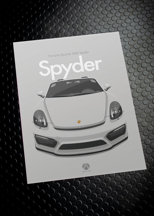 2015 Porsche Boxster (981) Spyder - GT Silver - poster print