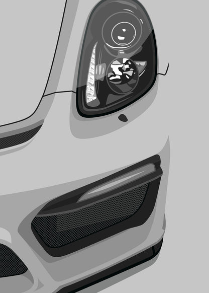 2015 Porsche Boxster (981) Spyder - GT Silver - poster print