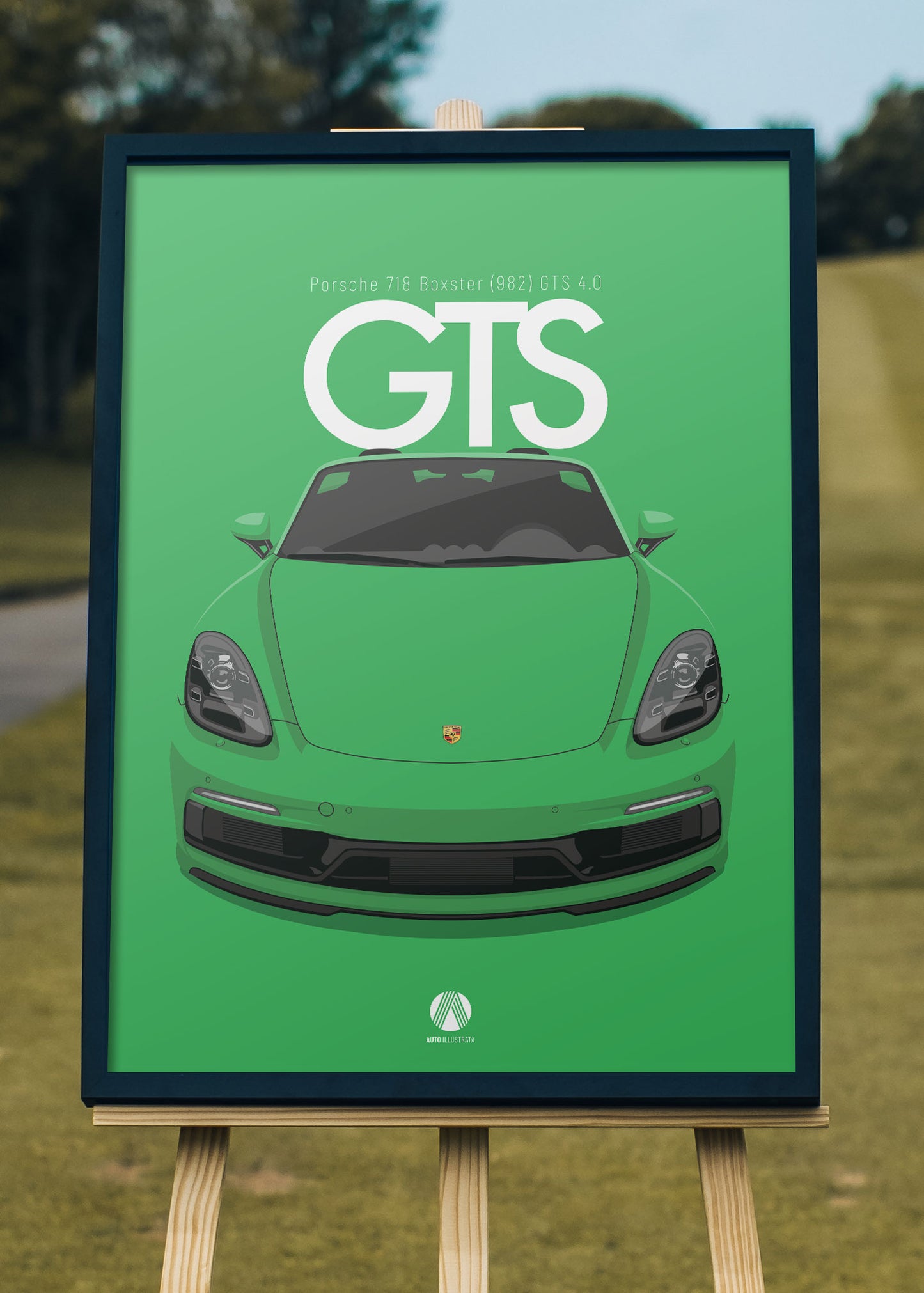 2020 Porsche Boxster (982) GTS 4.0 - Python Green - poster print