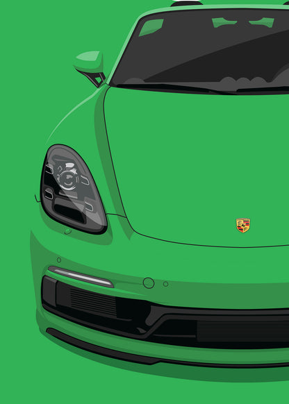 2020 Porsche Boxster (982) GTS 4.0 - Python Green - poster print
