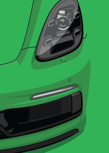 2020 Porsche Boxster (982) GTS 4.0 - Python Green - poster print