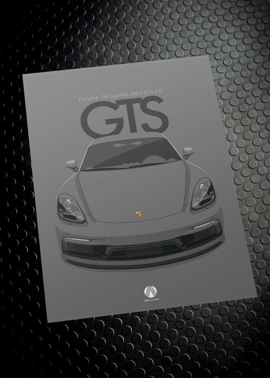 2020 Porsche Cayman (982) GTS 4.0 - Agate Grey - poster print