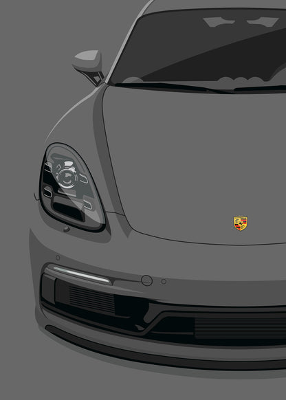 2020 Porsche Cayman (982) GTS 4.0 - Agate Grey - poster print