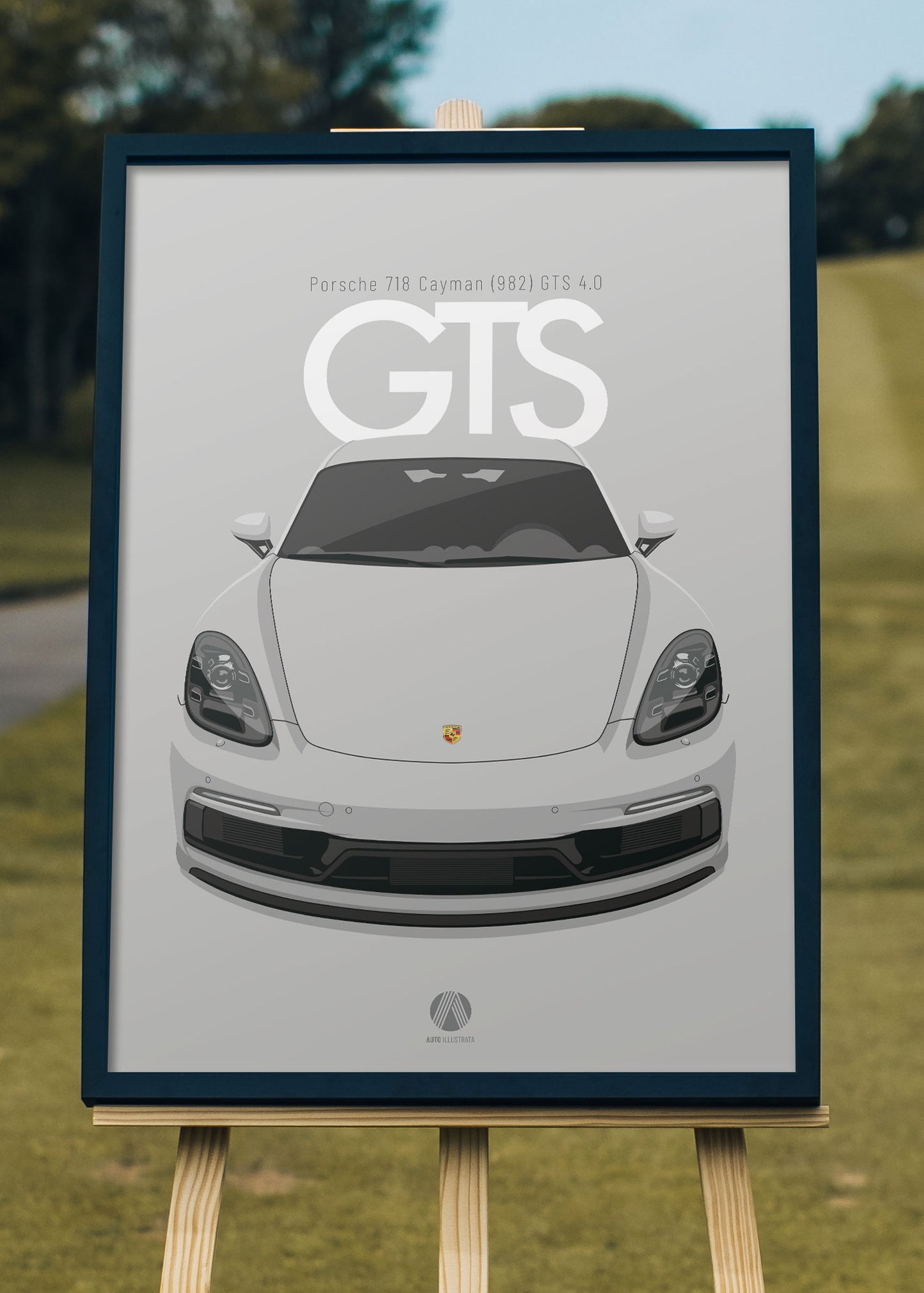 2020 Porsche Cayman (982) GTS 4.0 - Crayon - poster print