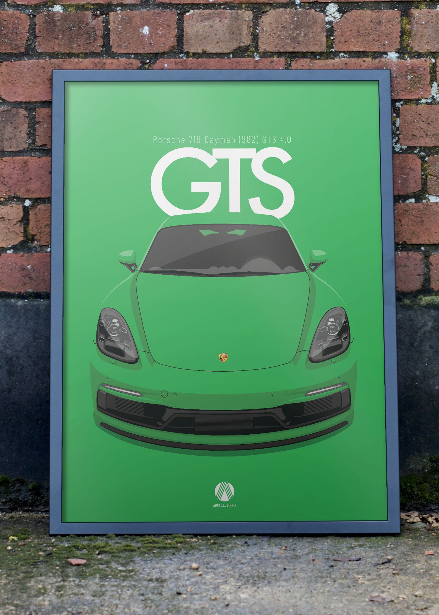 2020 Porsche Cayman (982) GTS 4.0 - Python Green - poster print