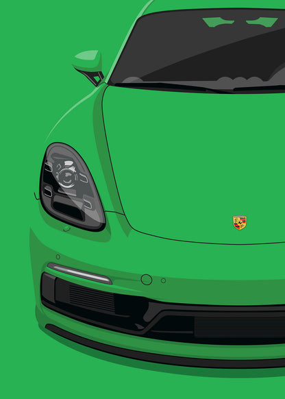 2020 Porsche Cayman (982) GTS 4.0 - Python Green - poster print