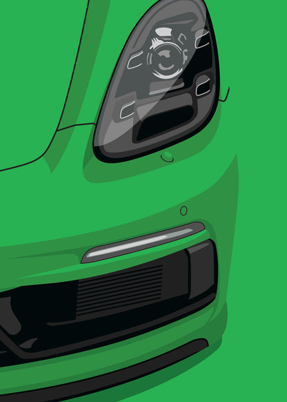 2020 Porsche Cayman (982) GTS 4.0 - Python Green - poster print