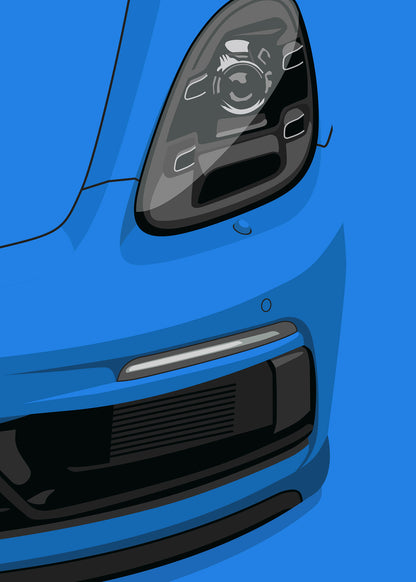 2020 Porsche Cayman (982) GTS 4.0 - Shark Blue - poster print