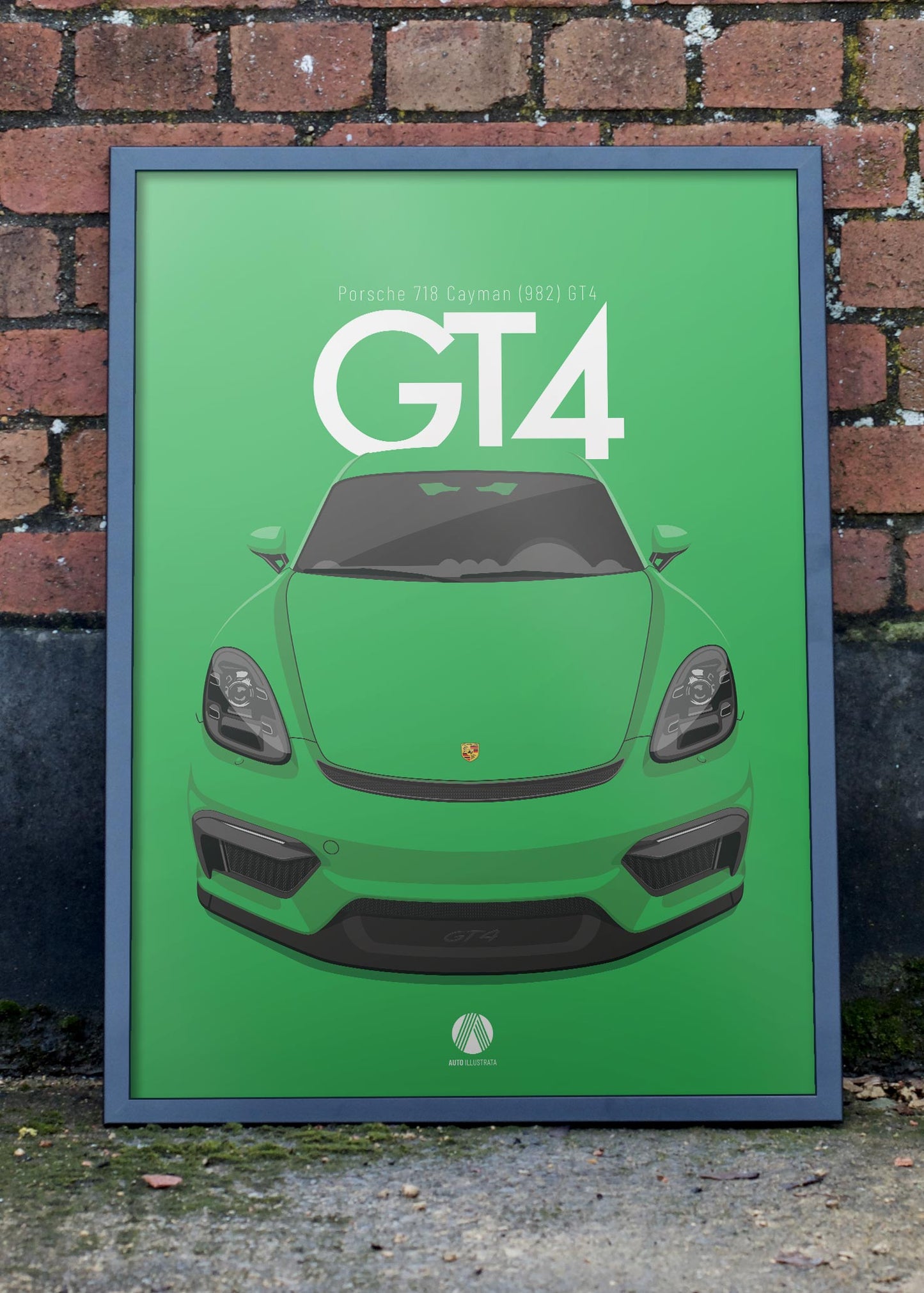 2020 Porsche 718 Cayman (982) GT4 Python Green  - poster print