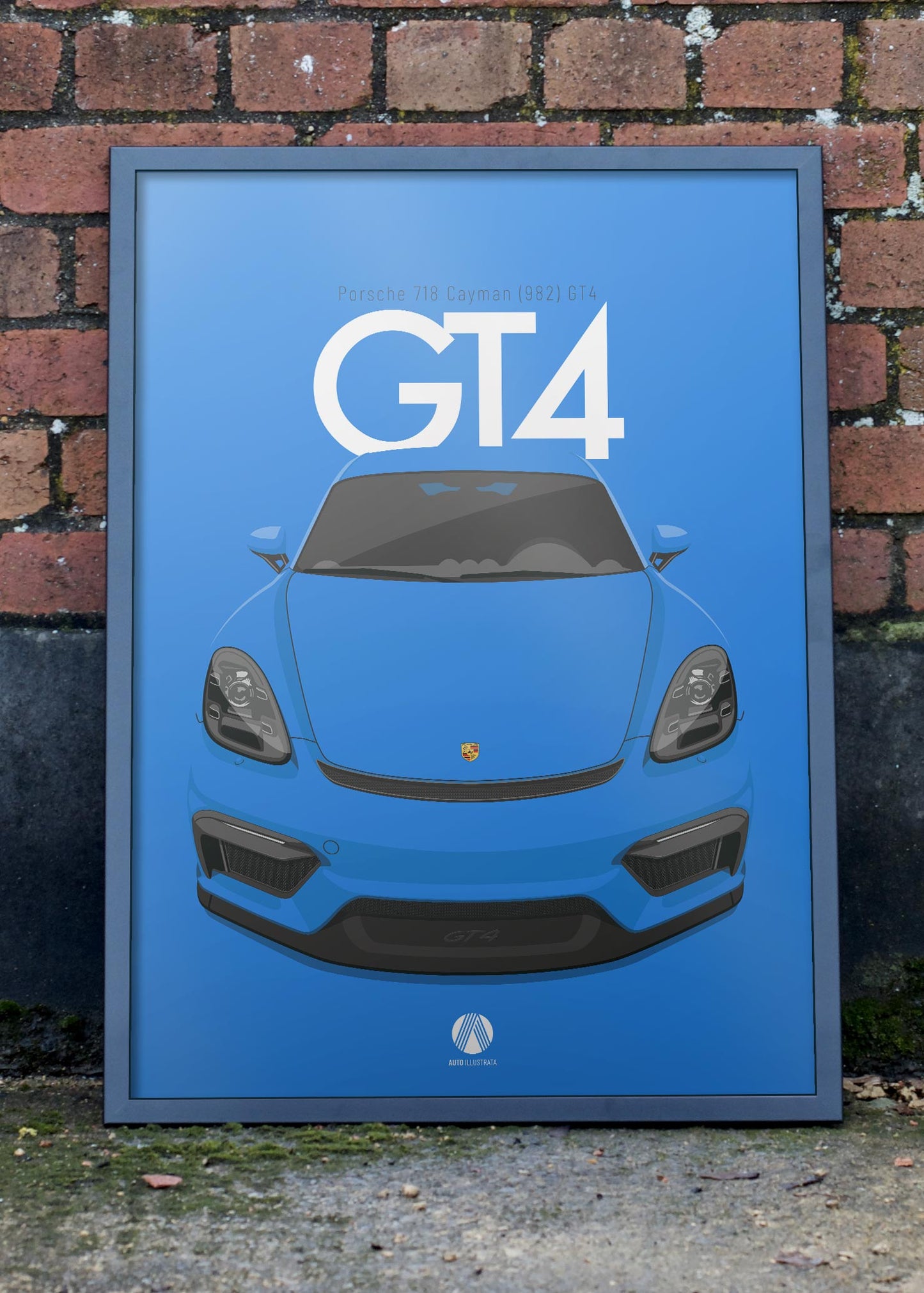 2020 Porsche 718 Cayman (982) GT4 Shark Blue  - poster print