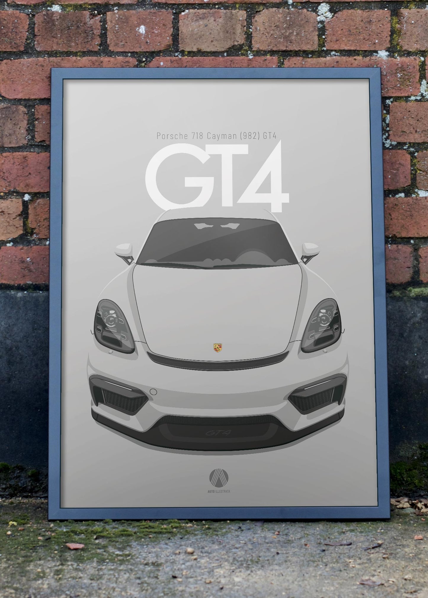 2020 Porsche 718 Cayman (982) GT4 Crayon - poster print