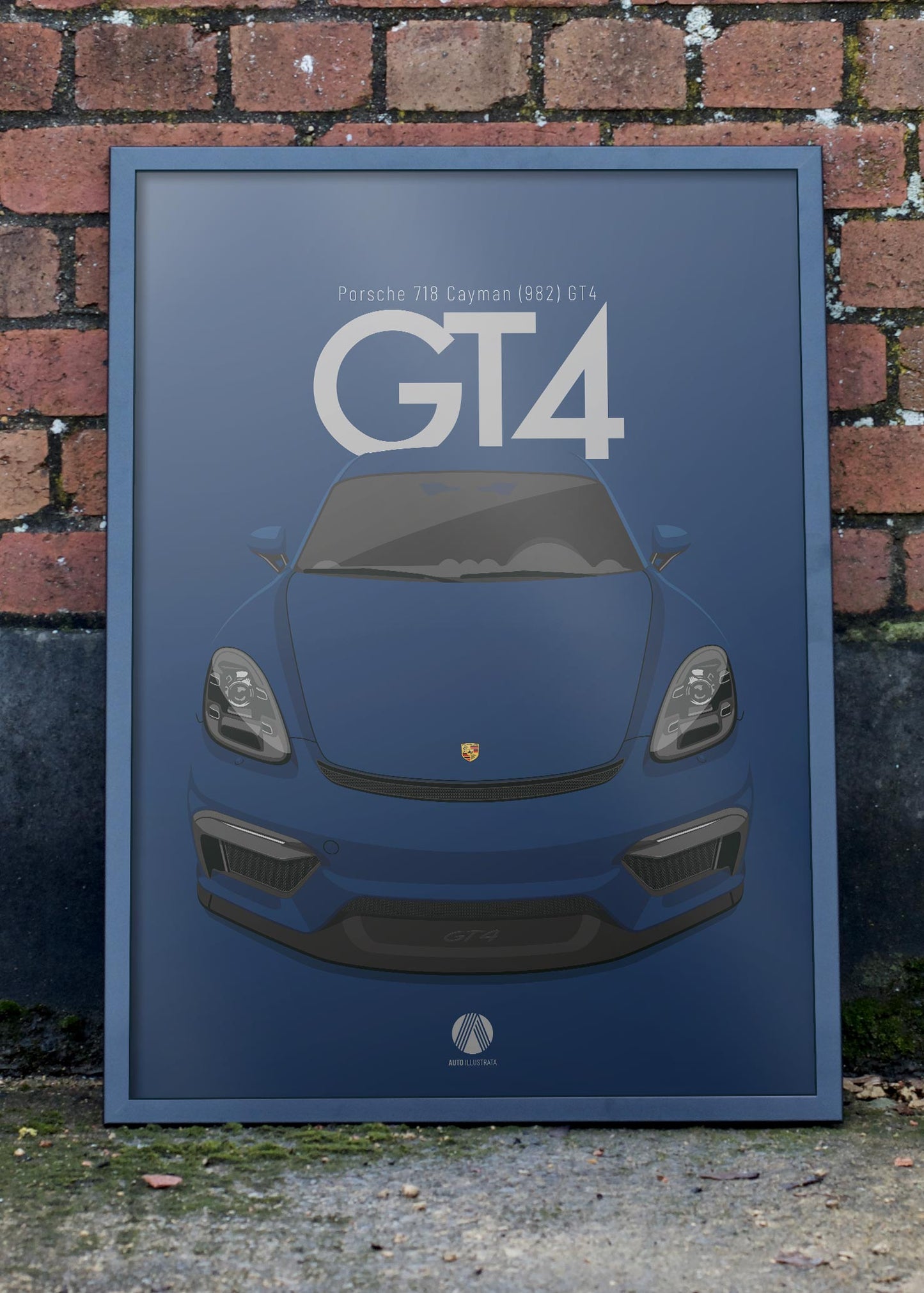 2020 Porsche 718 Cayman (982) GT4 Gentian Blue  - poster print