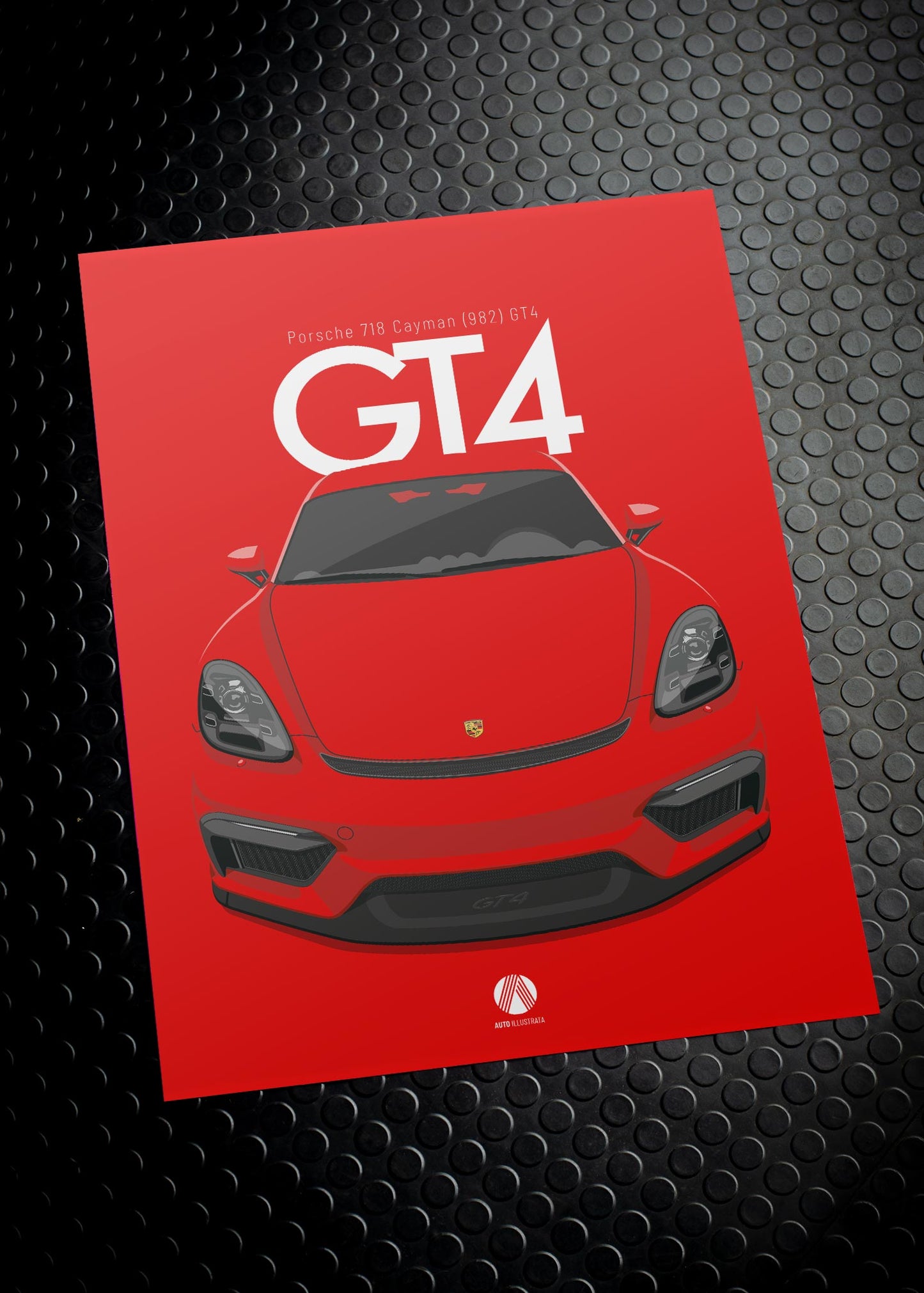 2020 Porsche 718 Cayman (982) GT4 Guards Red - poster print