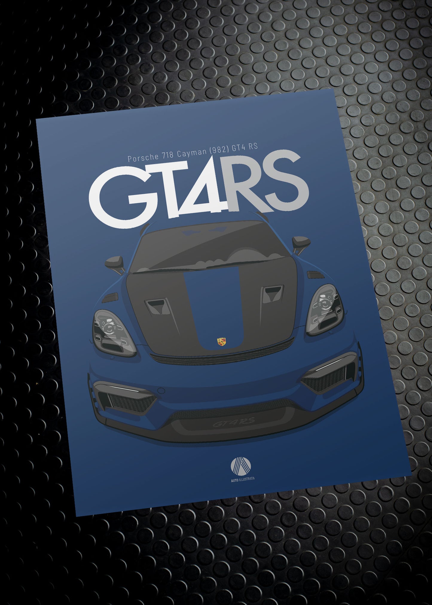 2023 Porsche 718 GT4 RS (982) - Gentian Blue - poster print