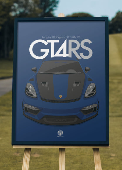 2023 Porsche 718 GT4 RS (982) - Gentian Blue - poster print