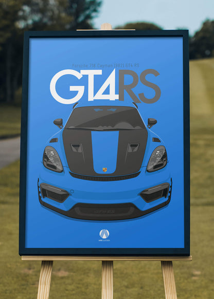 2023 Porsche 718 GT4 RS (982) - Shark Blue - poster print