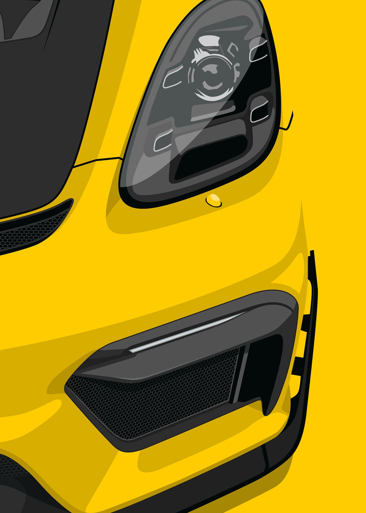 2023 Porsche 718 GT4 RS (982) - Racing Yellow - poster print