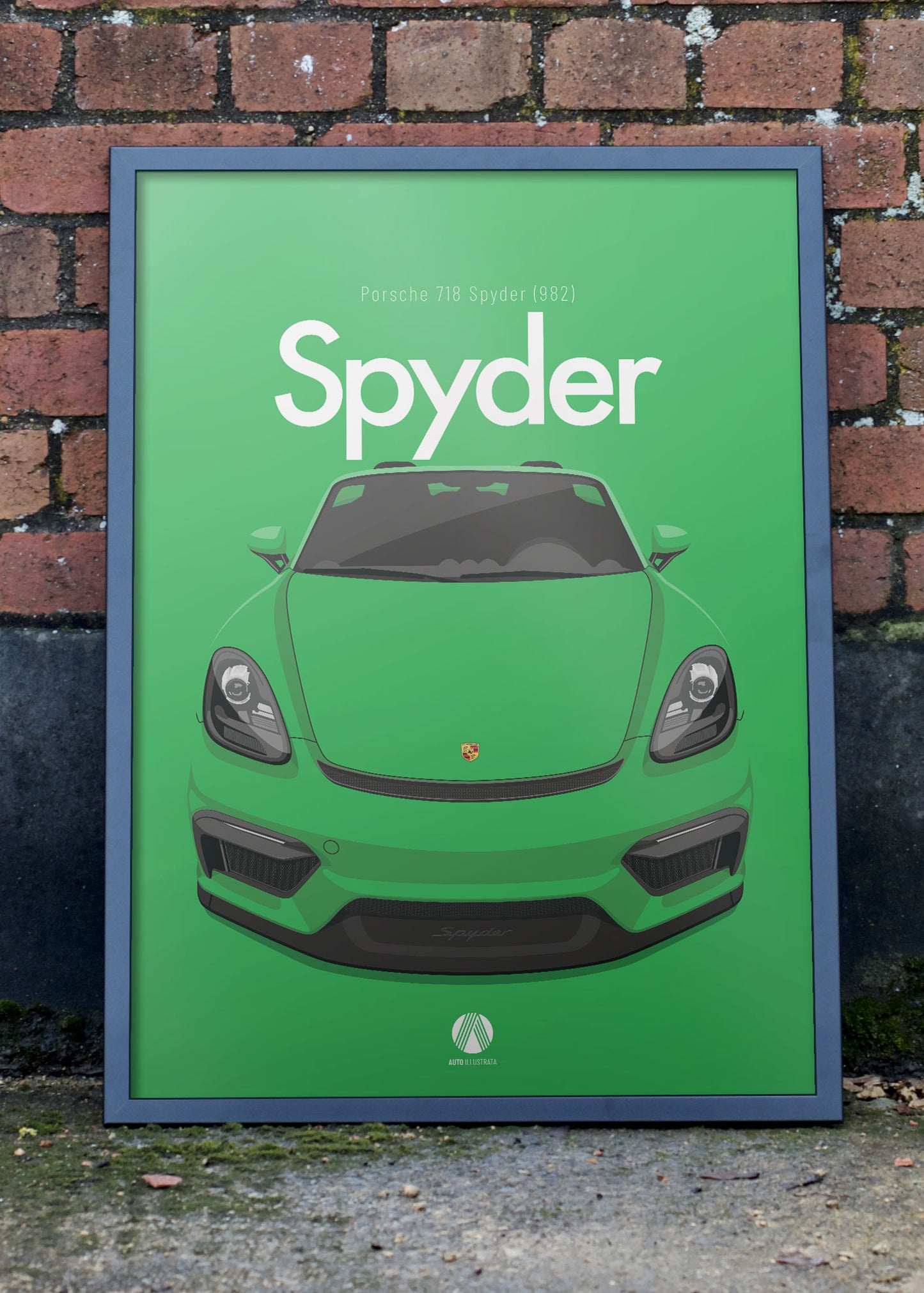 2020 Porsche 718 Spyder (982) - Python Green - poster print