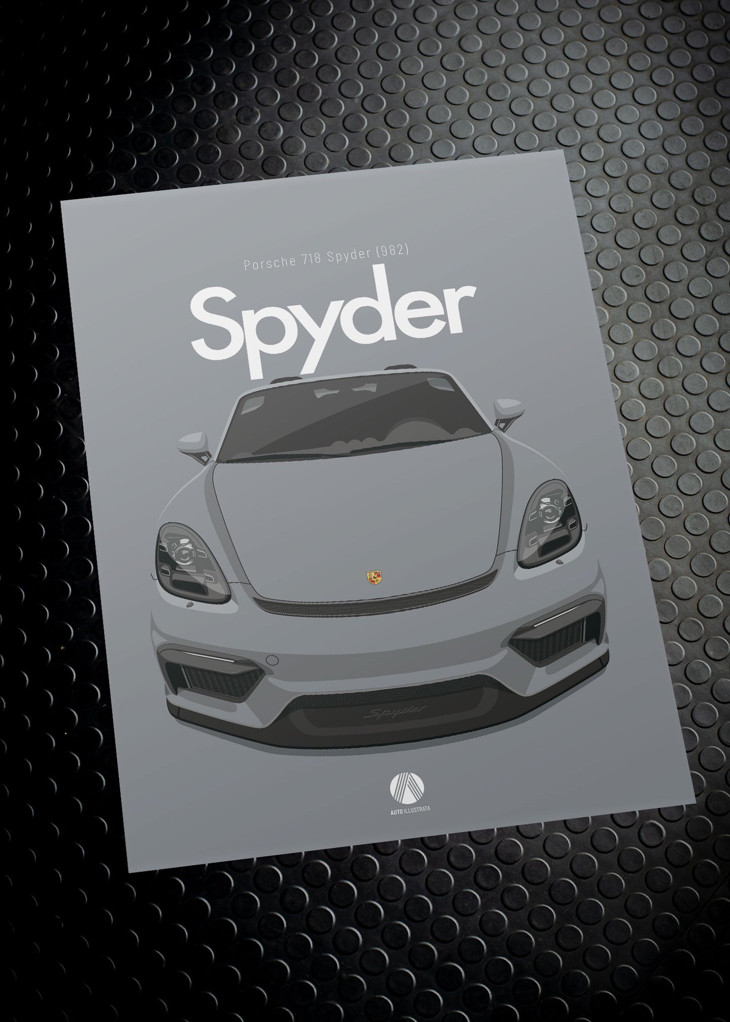 2020 Porsche 718 Spyder (982) - Artic Grey - poster print