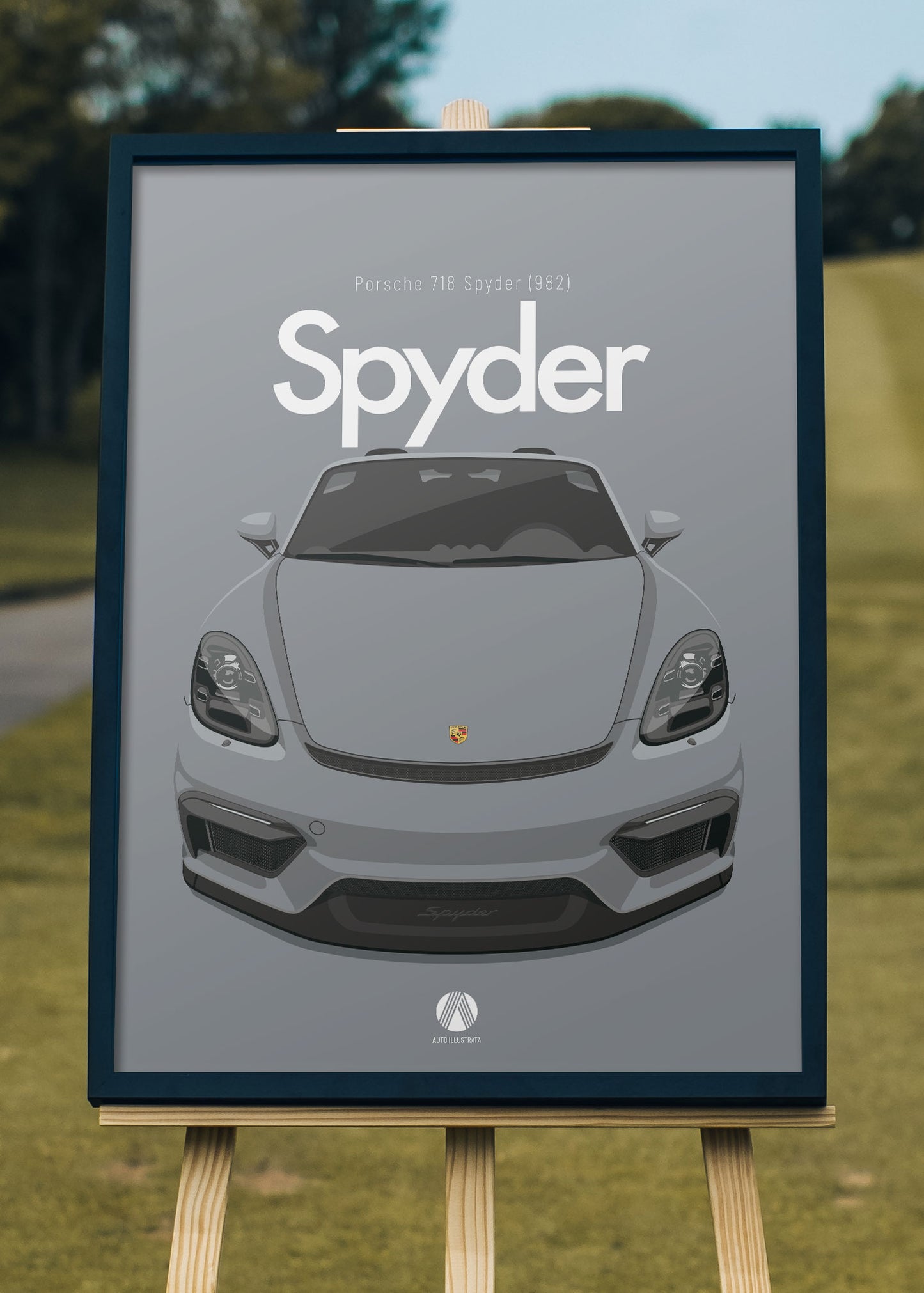 2020 Porsche 718 Spyder (982) - Artic Grey - poster print