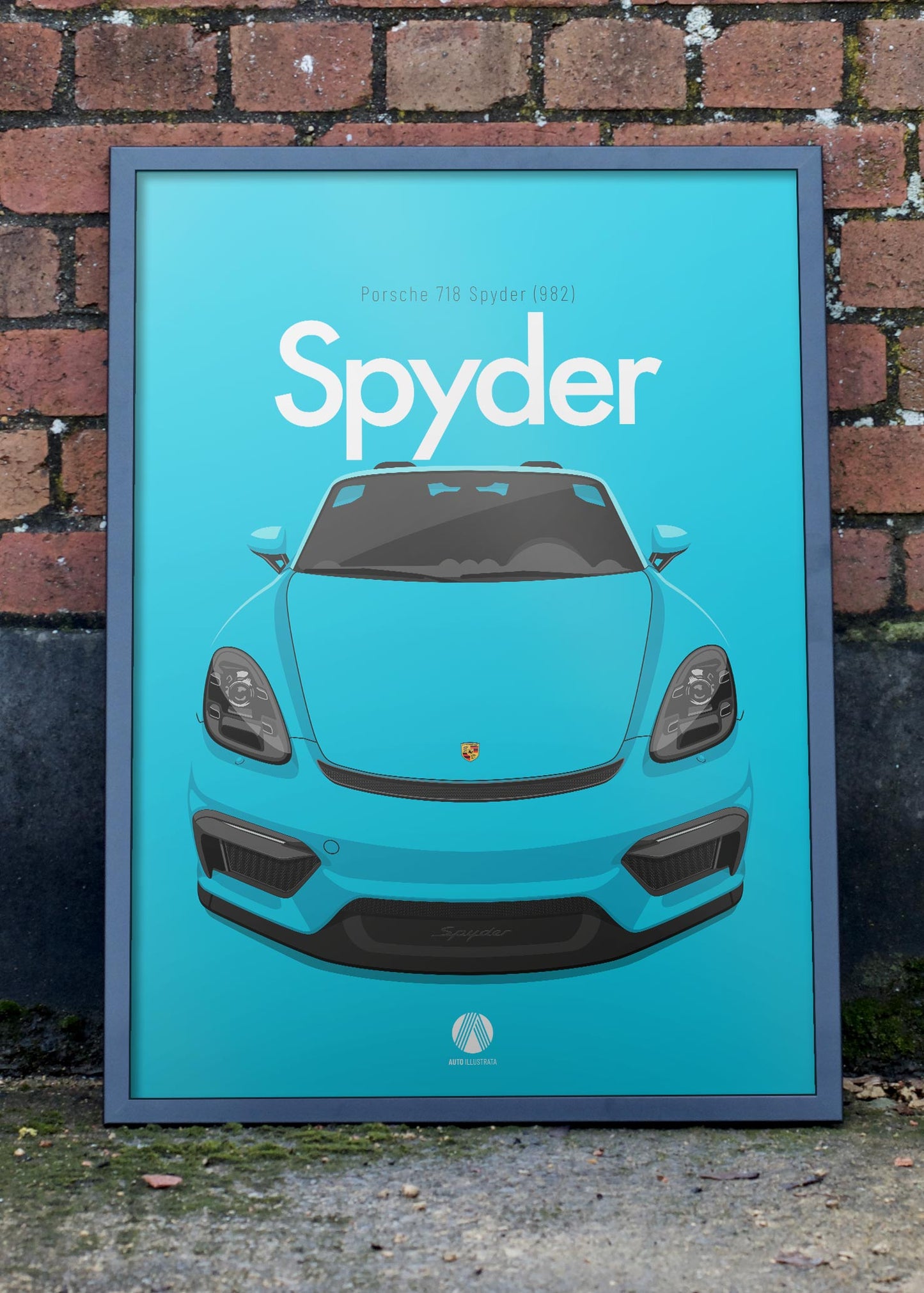 2020 Porsche 718 Spyder (982) - Miami Blue - poster print