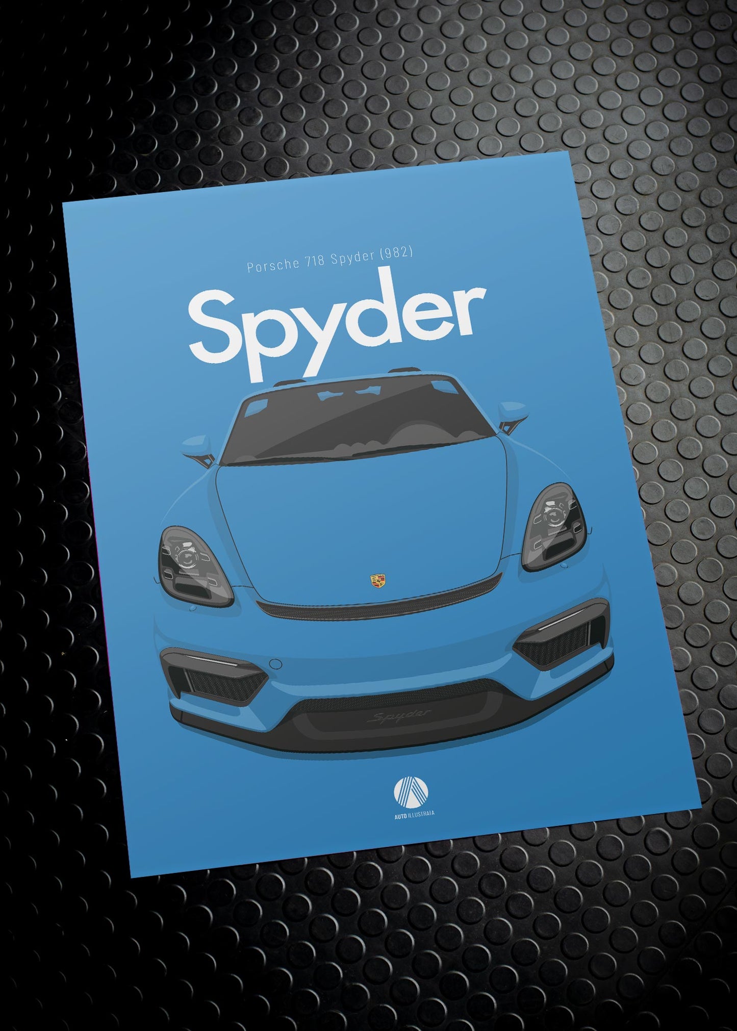 2020 Porsche 718 Spyder (982) - Oslo Blue - poster print