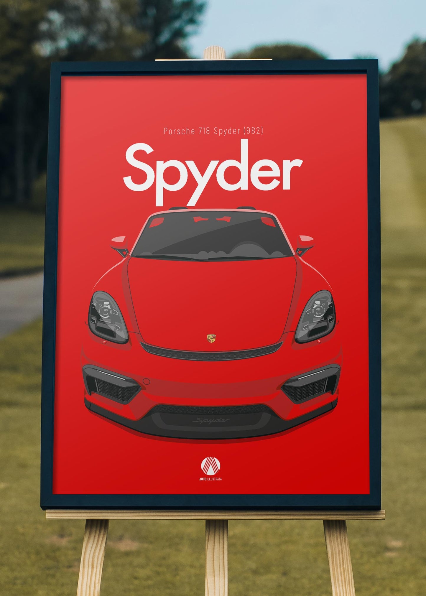 2020 Porsche 718 Spyder (982) - Guards Red - poster print