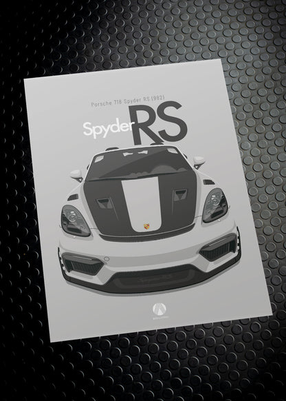 2023 Porsche 718 Spyder RS (982) - GT Silver - poster print