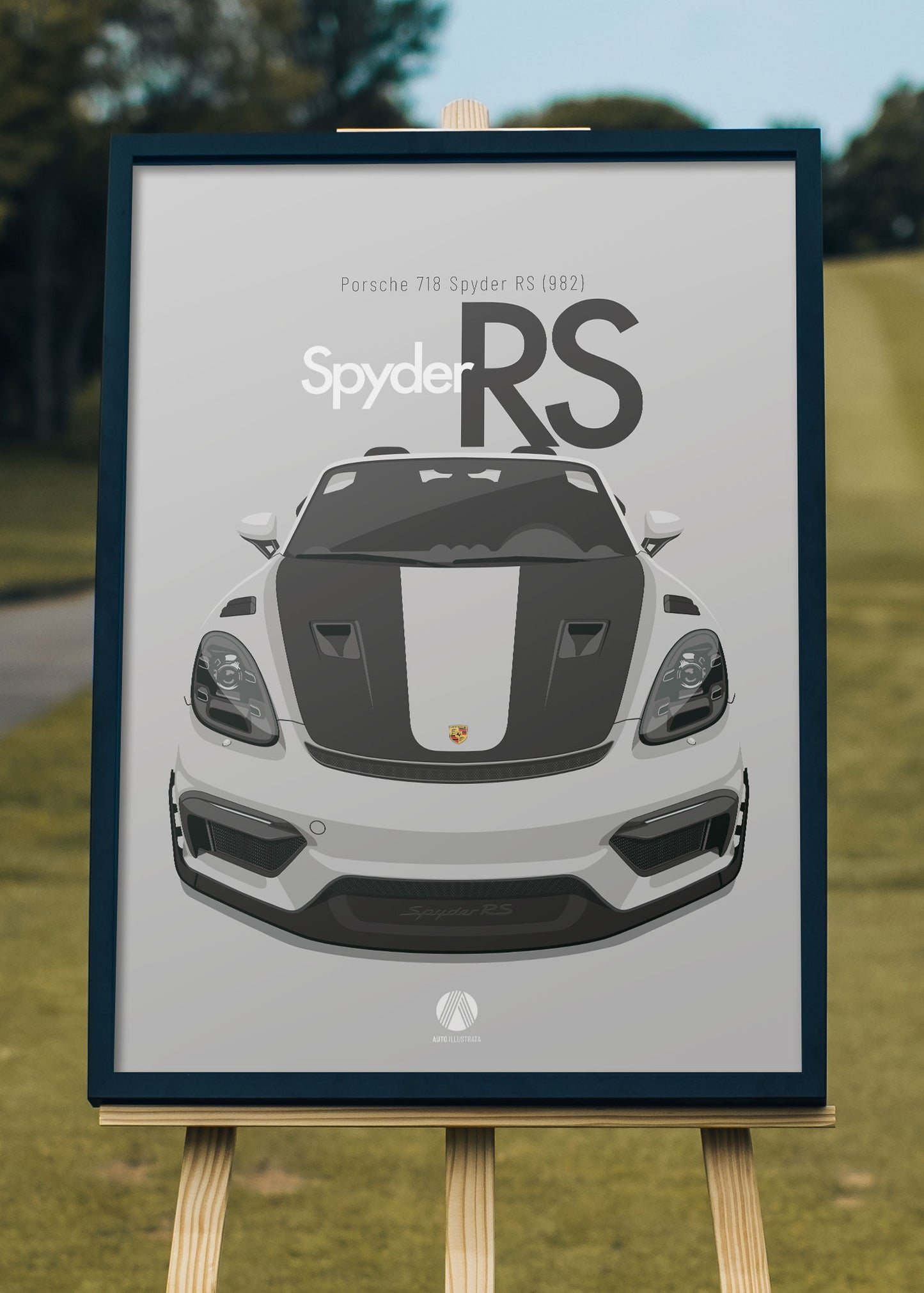 2023 Porsche 718 Spyder RS (982) - GT Silver - poster print