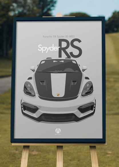 2023 Porsche 718 GT4 RS (982) - GT Silver - poster print