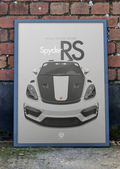 2023 Porsche 718 Spyder RS (982) - GT Silver - poster print