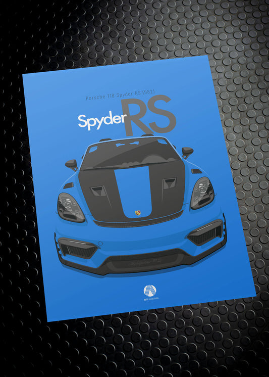 2023 Porsche 718 Spyder RS (982) - Shark Blue - poster print