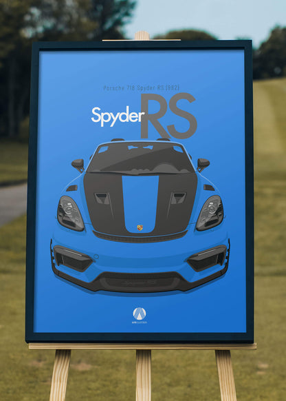 2023 Porsche 718 Spyder RS (982) - Shark Blue - poster print