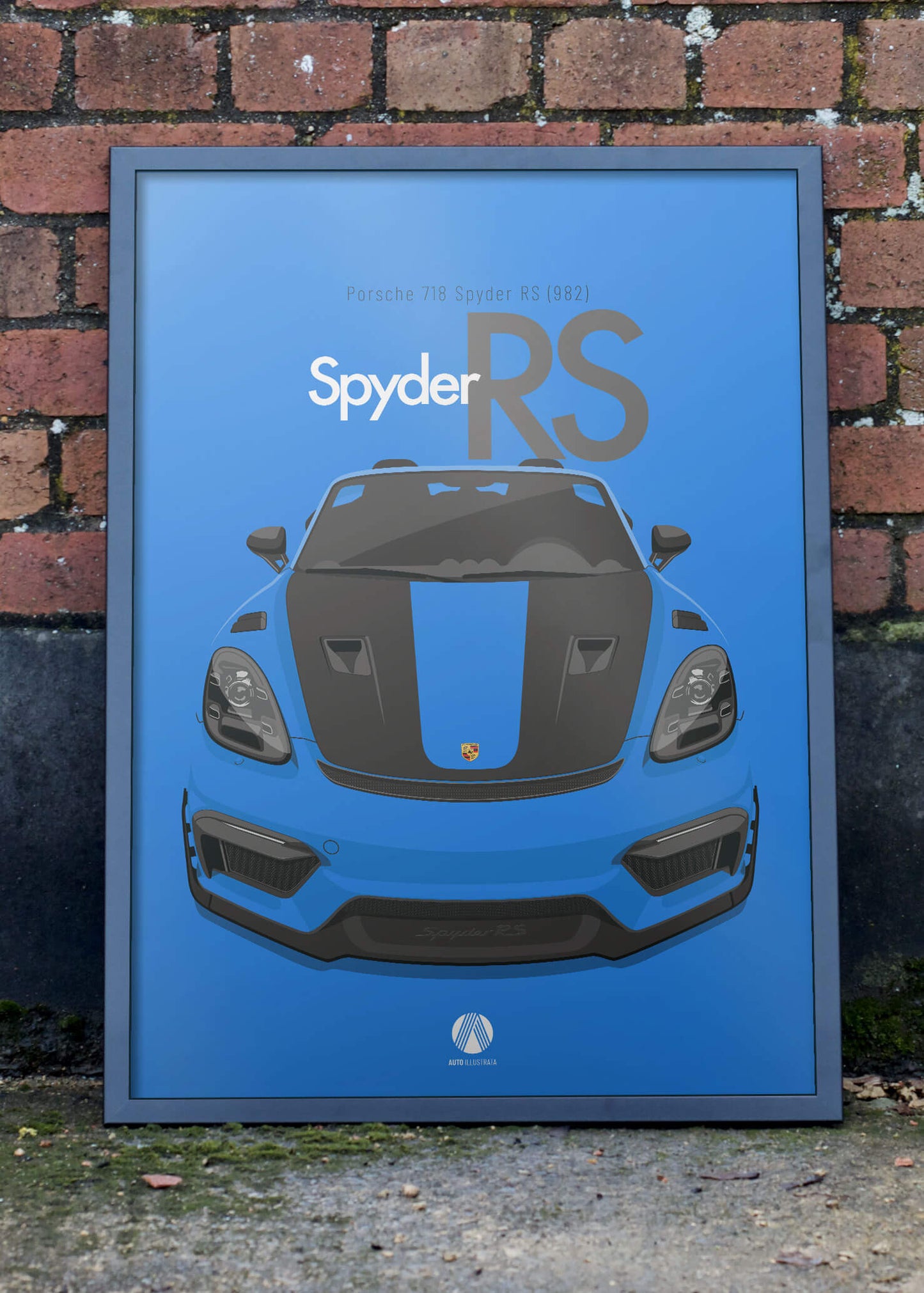 2023 Porsche 718 Spyder RS (982) - Shark Blue - poster print