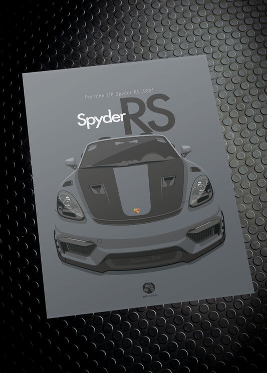 2023 Porsche 718 Spyder RS (982) - Vanadium Grey - poster print