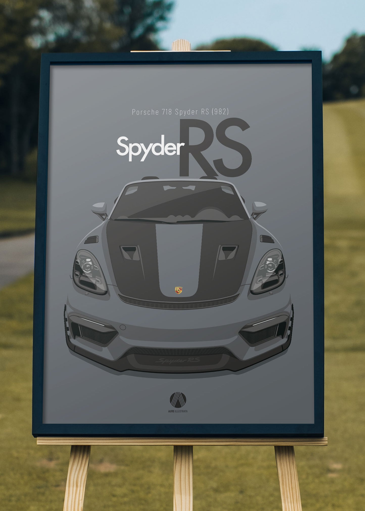 2023 Porsche 718 Spyder RS (982) - Vanadium Grey - poster print