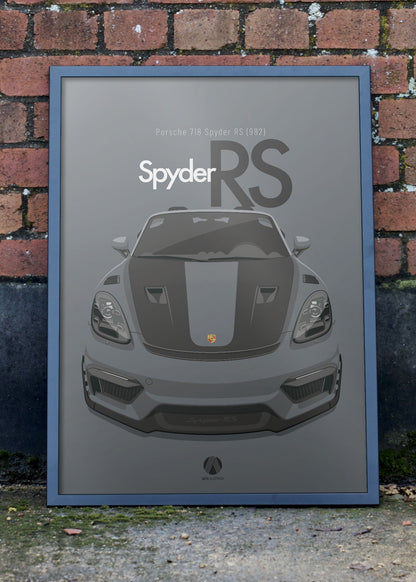 2023 Porsche 718 Spyder RS (982) - Vanadium Grey - poster print