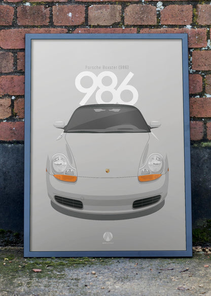 1996 Porsche Boxster (986) Artic Silver - poster print