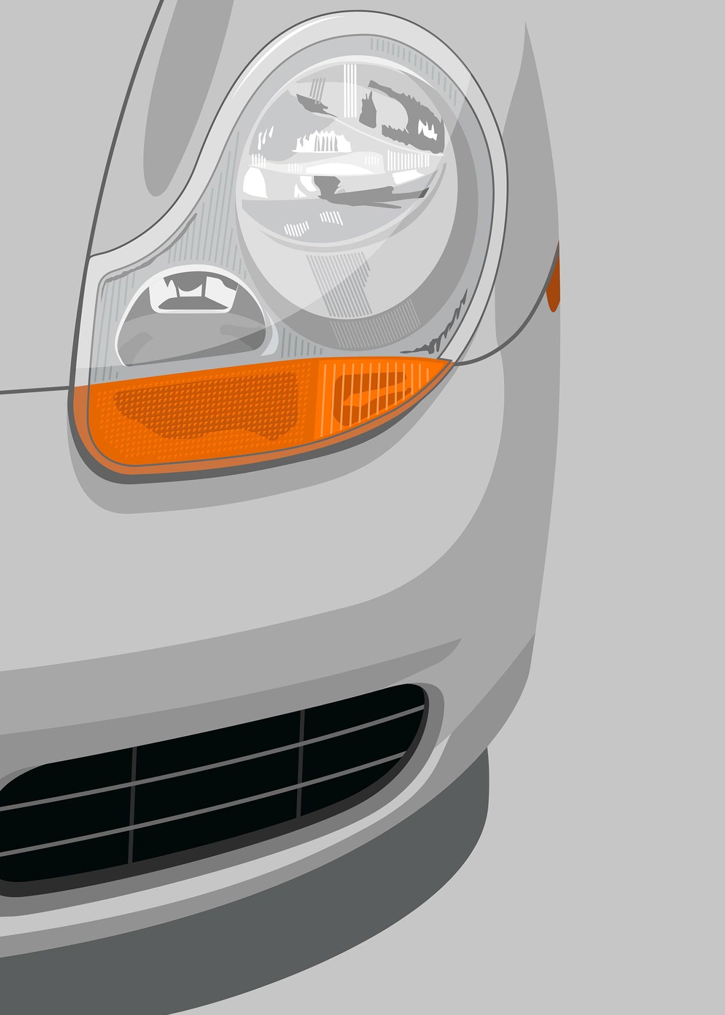 1996 Porsche Boxster (986) Artic Silver - poster print