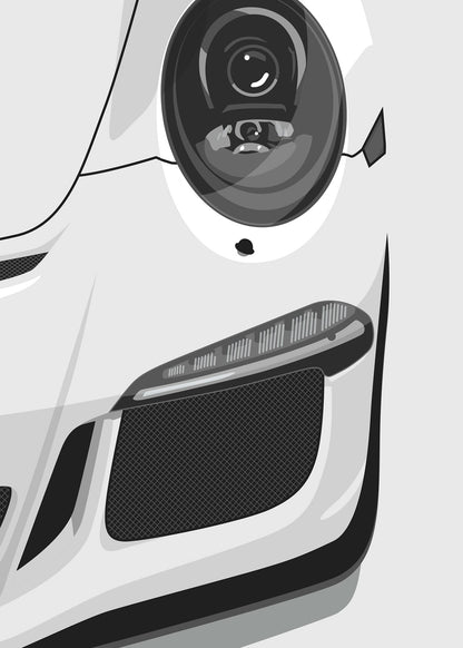 2013 Porsche 911 (991.1) GT3 Carrara White - poster print