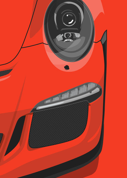 2015 Porsche 911 (991.1) GT3 RS Lava Orange - poster print