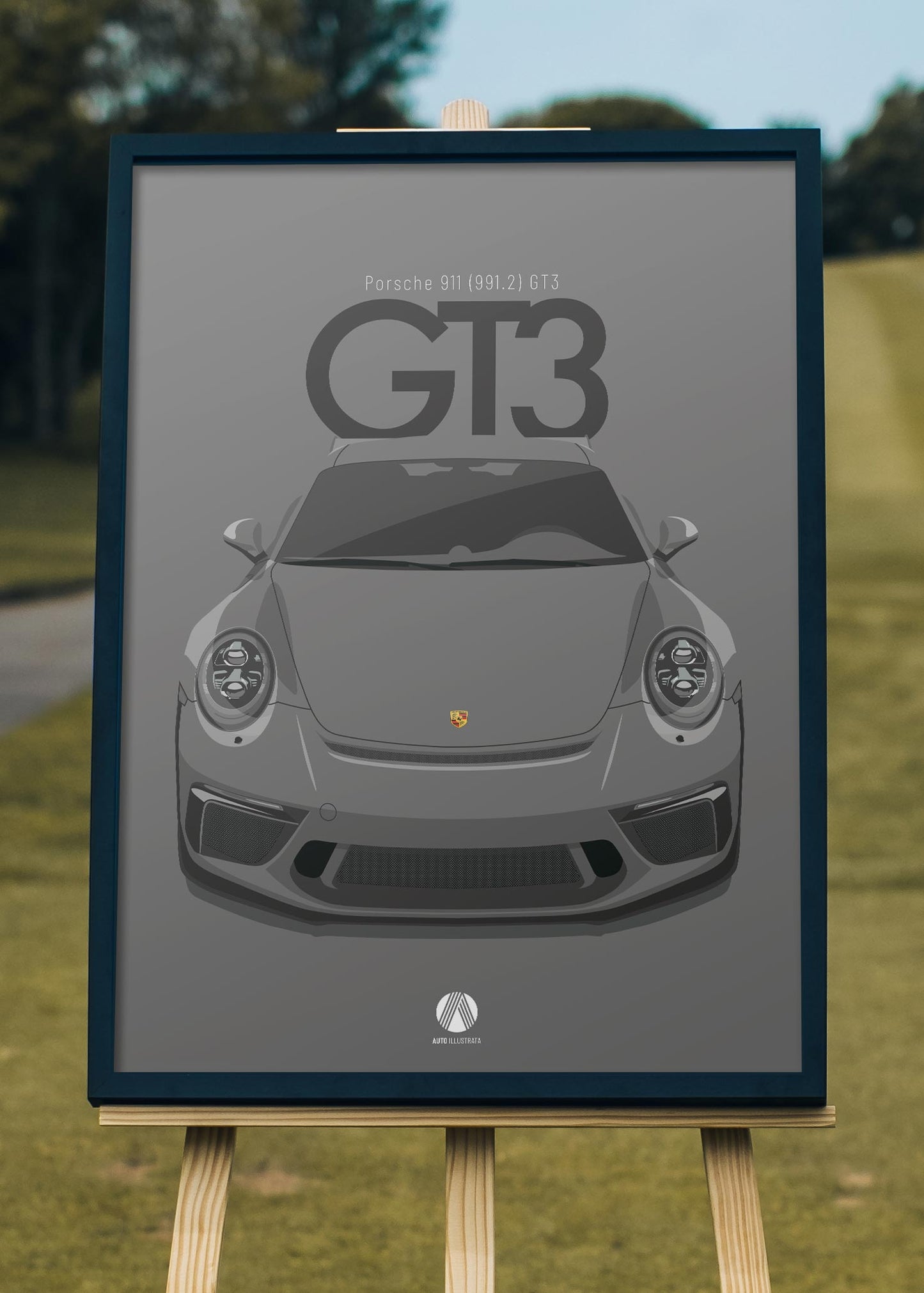 2017 Porsche 911 (991.2) GT3 Agate Grey  - poster print