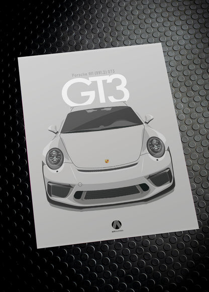 2017 Porsche 911 (991.2) GT3 Crayon - poster print