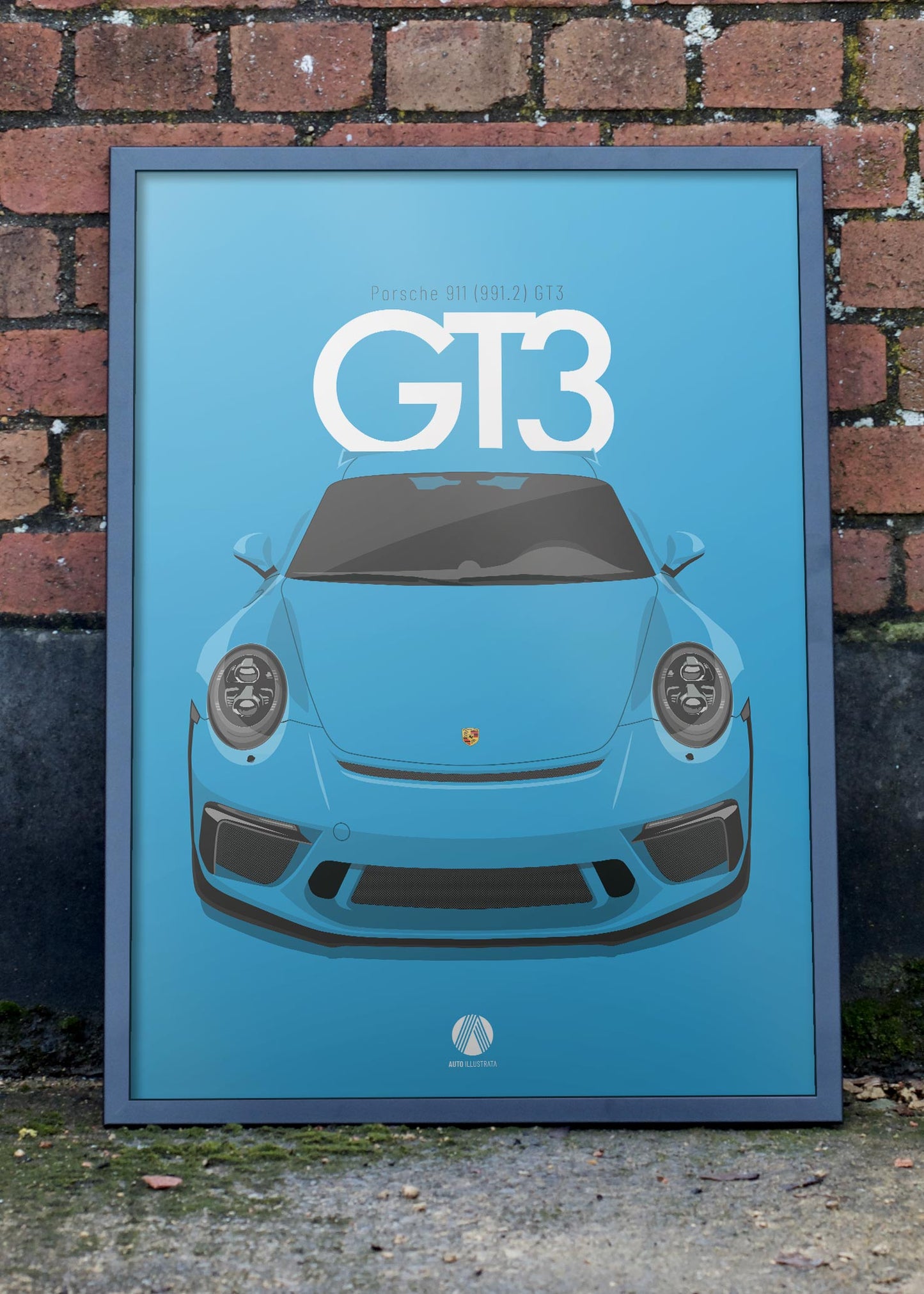 2017 Porsche 911 (991.2) GT3 Miami Blue  - poster print