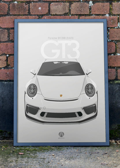 2017 Porsche 911 (991.2) GT3 Carrara White  - poster print