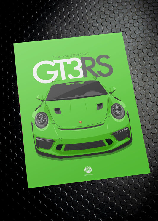 2018 Porsche 911 (991.2) GT3RS Lizard Green - poster print