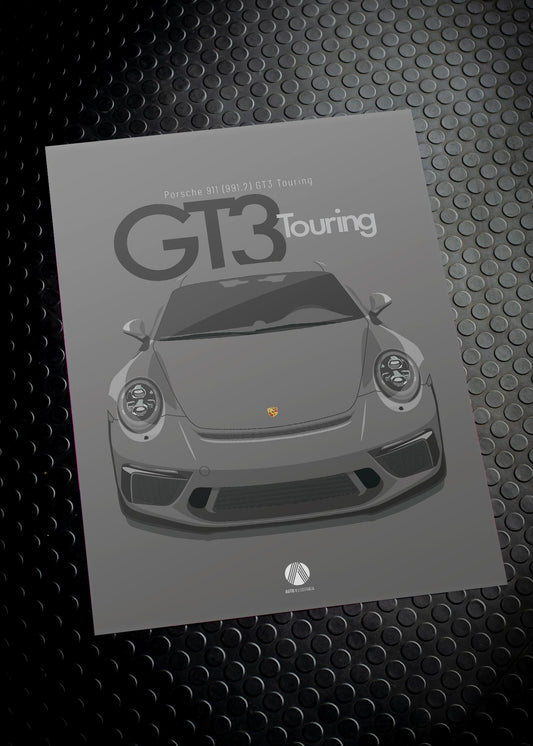 2017 Porsche 911 (991.2) GT3 Touring Agate Grey  - poster print