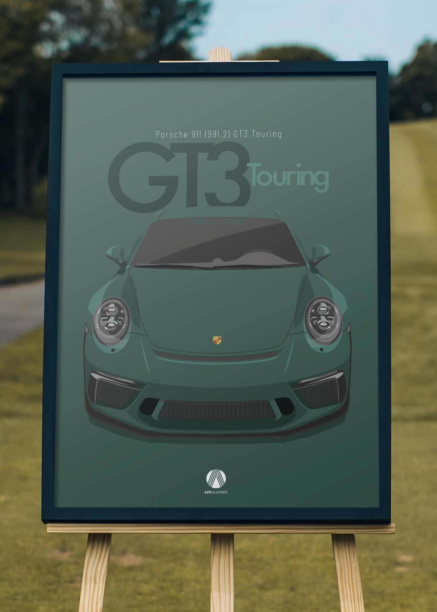 2017 Porsche 911 (991.2) GT3 Touring Oak Green  - poster print